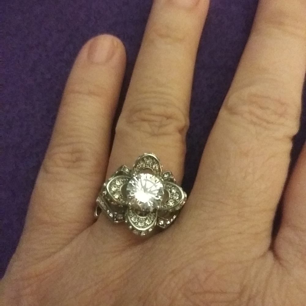 Stamped 925 Sterling, beautiful engagement ring